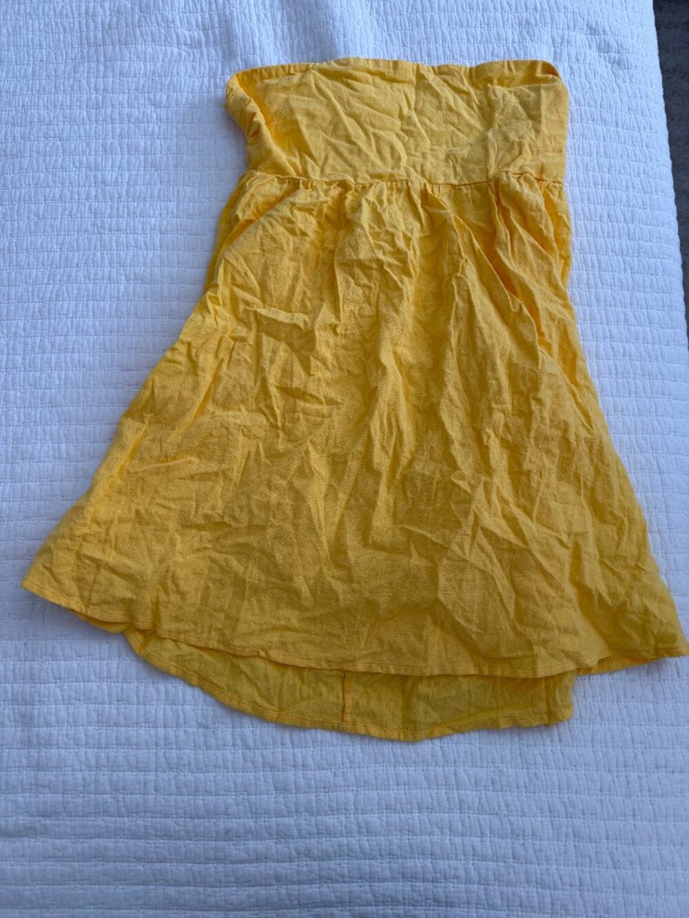 Yellow Babydoll Tie Back Mini Dress